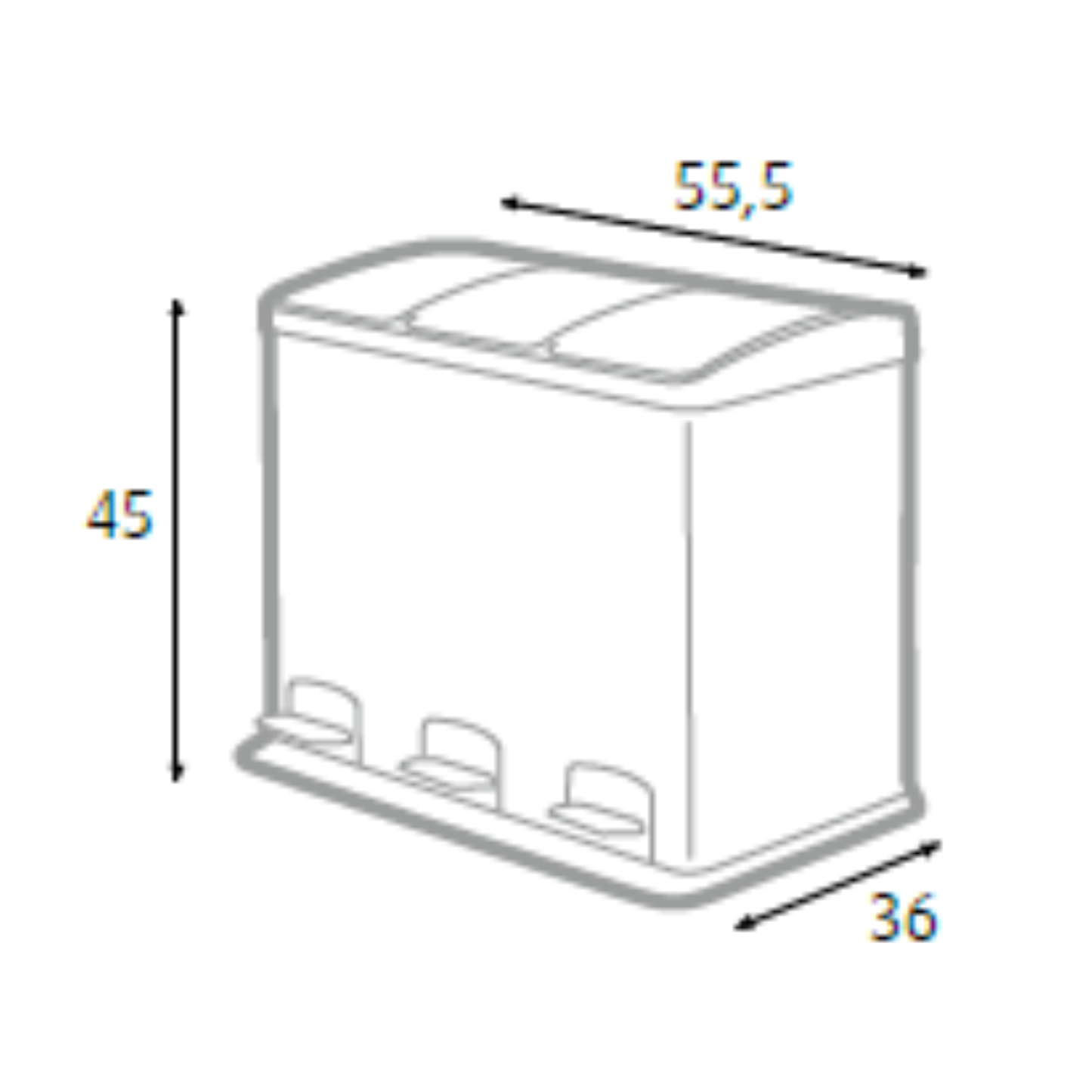 Pattumiera SP1592003 per raccolta differenziata tre cestelli da 12 litri
