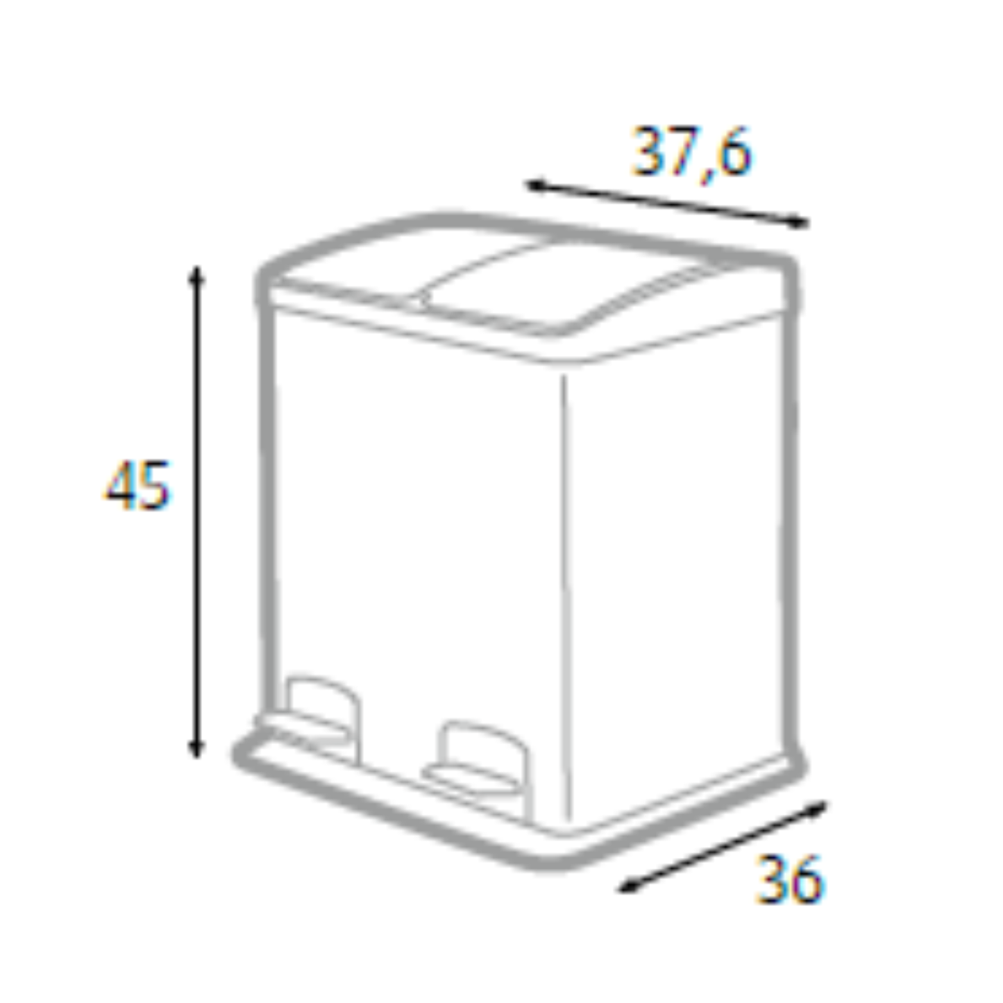 Pattumiera SP1592002 per raccolta differenziata due cestelli da 12 litri