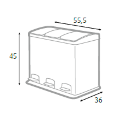 Pattumiera SP1592003 per raccolta differenziata tre cestelli da 12 litri